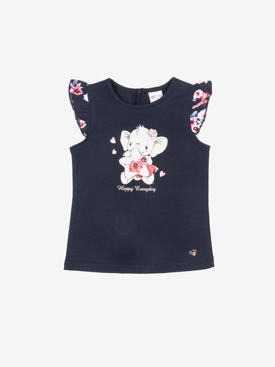 Picture of C2358 GIRLS COTTON TOP WITH FRILL ON SHOULDERS